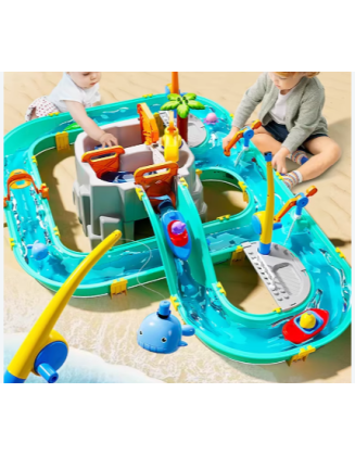 Extra Large Magnetic Fishing Set Children's Water Park Water Toy Multifunctional Fishing Platform Puzzle for Boys and Girls