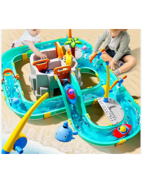 Extra Large Magnetic Fishing Set Children's Water Park Water Toy Multifunctional Fishing Platform Puzzle for Boys and Girls