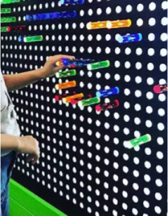 Glow stick children's building block wall kindergarten wall technology puzzle early education wall game hole board toy customization