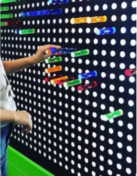 Glow stick children's building block wall kindergarten wall technology puzzle early education wall game hole board toy customization