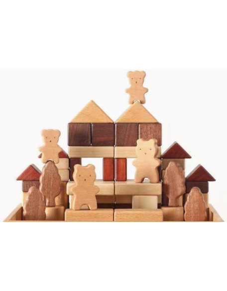 Wooden art dad building block toys wooden baby boys and girls 1-2 years old 3-6 years old babies and children